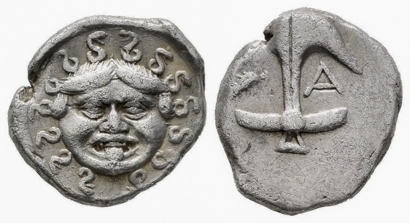 Tracia. Apolonia Pontika. Dracma. 450-400 a.C. (Gc-1655). (Cy-1544). Anv.: Cabez...