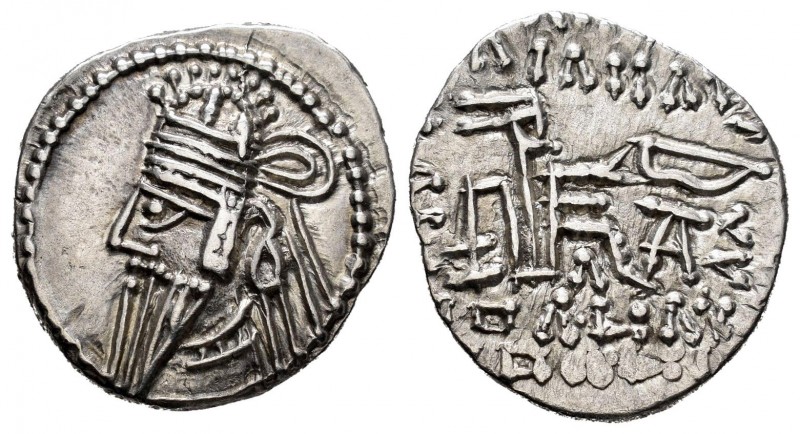 Imperio Parto. Osroes II. Dracma. 190-208 d.C. (Gc-5866). Anv.: Busto diademado ...