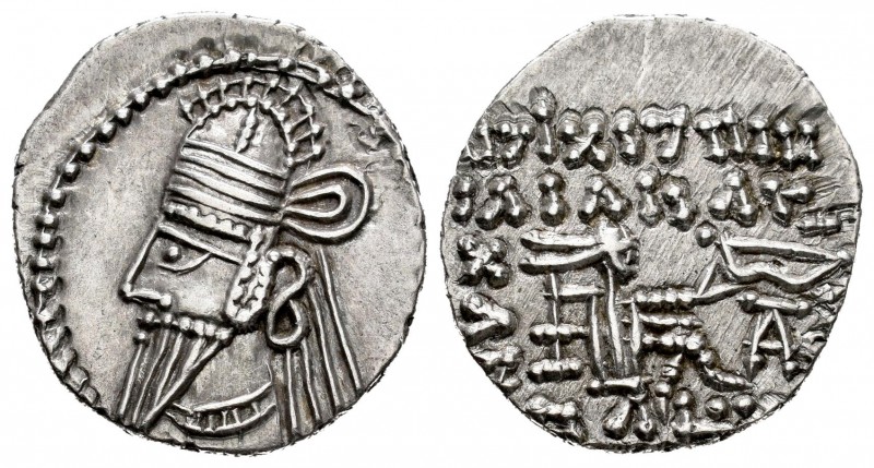 Imperio Parto. Osroes II. Dracma. 190-208 d.C. (Gc-5866). Anv.: Busto diademado ...