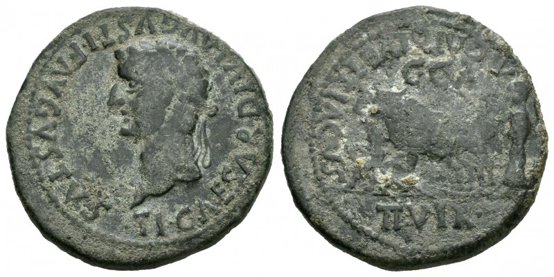 Caesar Augusta. As. 14-36 d.C. Zaragoza. (Abh-361). (Acip-3075). Anv.: Cabeza la...