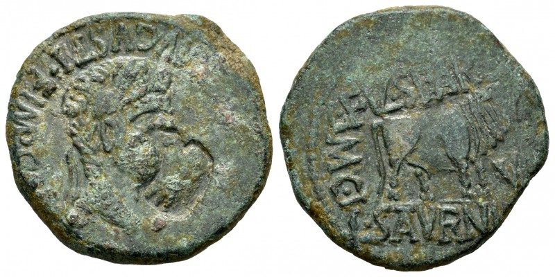 Calagurris. As. 14-36 a.C. Calahorra (La Rioja). Época de Tiberio. (Abh-429). (A...