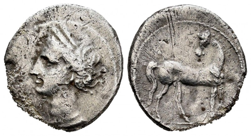 Cartagonova. 1/2 siclo . 235-220 a.C. Cartagena (Murcia). (Abh-478). (Acip-540)....