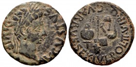 Cartagonova. As. 27 a.C.-14 d.C. Cartagena (Murcia). (Abh-577). (Acip-3137). Rev.: Atributos sacerdotales, alrededor C VAR RVF SEX IVL POL II VIR Q. A...