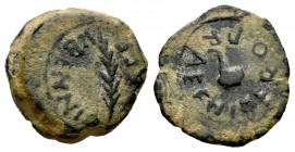 Cartagonova. Cuadrante. 27 a.C.-14 d.C. Cartagena (Murcia). (Abh-597). (Acip-3135). Ae. 2,75 g. Pátina verde. Escasa. MBC. Est...200,00. /// ENGLISH: ...