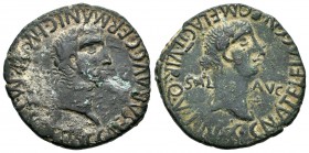 Cartagonova. As. 37-41 d.C. Cartagena (Murcia). (Abh-613). (Acip-3152). Anv.: Cabeza laureada de Calígula a derecha, alrededor C CAESAR AVG GERMANIC I...