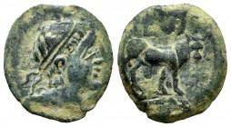 Kastilo-Castulo. Semis. 180 a.C. Cazlona (Jaén). Ae. 3,38 g. MBC. Est...30,00. /// ENGLISH: Kastilo-Castulo. Half unit. 180 a.C. Cazlona (Jaén). Ae. 3...