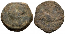 Dipo. As. 120-50 a.C. Elvas (Portugal). (Abh-897). (Acip-2493). Anv.: Cabeza masculina a derecha. Rev.: Cuerno de la abundancia a izquierda, debajo DI...