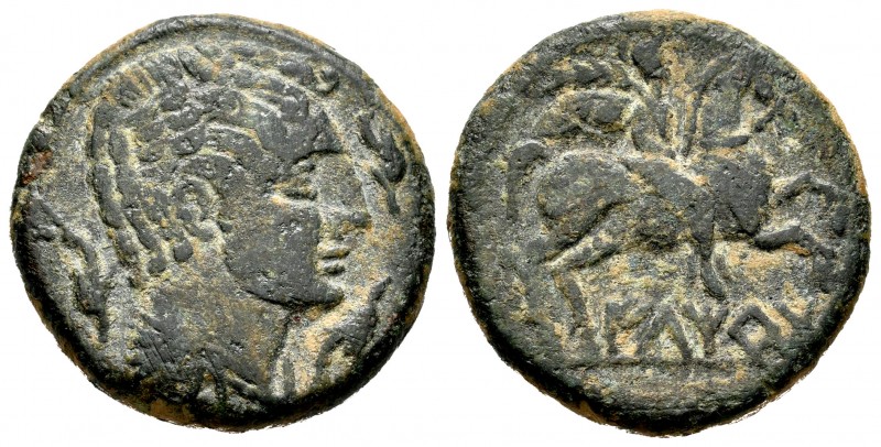 Iltirta. As. 220-200 a.C. Lleida (Cataluña). (Abh-1470). (Acip-1251). Anv.: Bust...