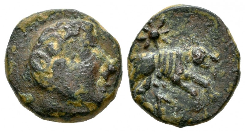 Iltirta. Cuadrante. 200-20 a.C. Lleida (Cataluña). (Abh-1482). (Acip-1282). Anv....