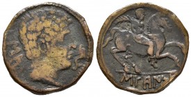 Sekaisa. As. 120-20 a.C. Zona de Aragón. (Abh-2121). (Acip-1544). (C-24). Ae. 15,66 g. Golpes. BC+/MBC-. Est...65,00. /// ENGLISH: Sekaisa. Unit. 120-...
