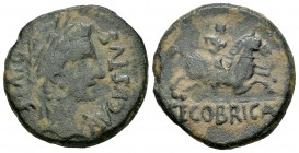 Segobriga. As. 27 a.C.-14 d.C. Saelices (Cuenca). (Abh-2185 variante). (Acip-3242a). Ae. 11,47 g. Escasa. BC+. Est...75,00. /// ENGLISH: Segobriga. As...