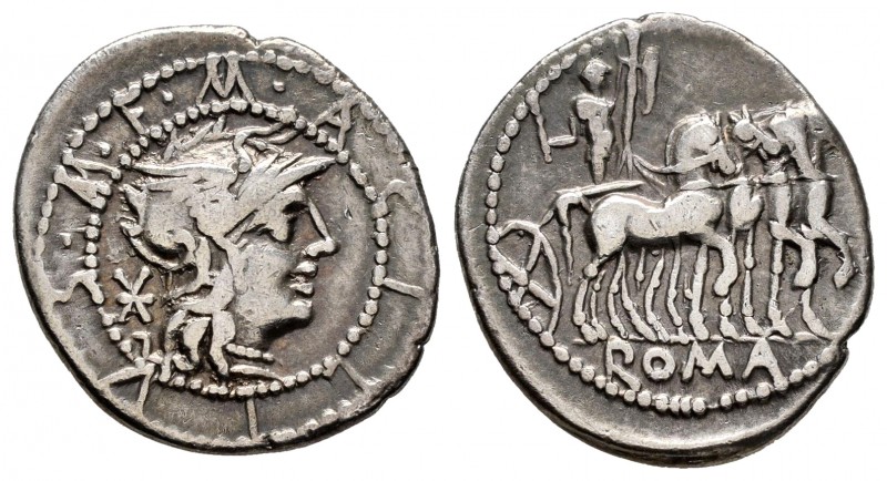 Acilia. Marcus Acilius Marci f. Denario. 130 a.C. Roma. (Ffc-93). (Craw-255/1). ...