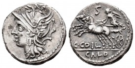 Coelia. C. Coelius Caldus. Denario. 104 a.C. Roma. (Ffc-574). (Craw-318/1a). (Cal-441). Anv.: Cabeza de Roma a izquierda. Rev.: Victoria en biga a izq...
