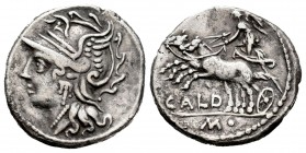 Coelia. C. Coelius Caldus. Denario. 104 a.C. Roma. (Ffc-575). (Craw-318/1b). (Cal-442). Anv.: Cabeza de Roma a izquierda. Rev.: Victoria en biga a izq...