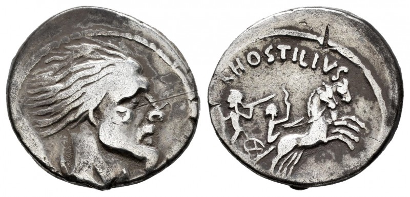 Hostilia. L. Hostilius Saserna. Denario. 48 a.C. Roma. (Ffc-754). (Craw-448/2a)....