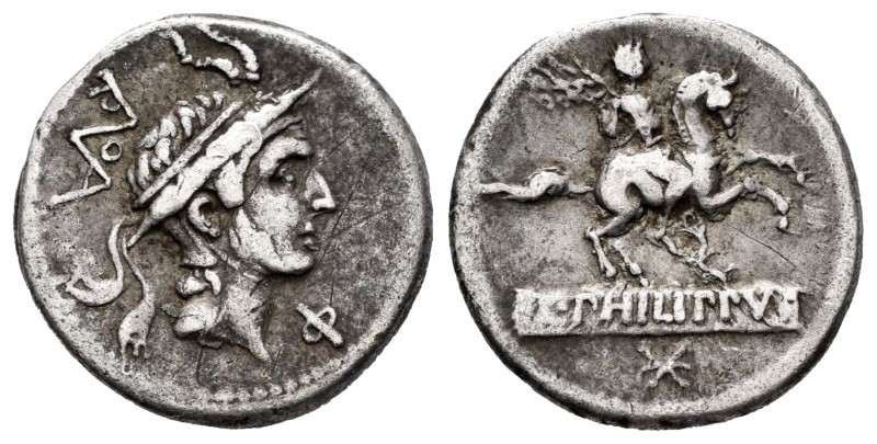 Marcia. L. Marcius Philippus. Denario. 113-112 a.C. Italia Central. (Ffc-852). (...