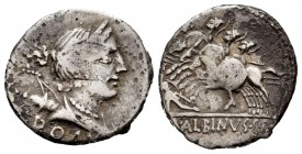 Postumia. Aulus Postumius Albinus. Denario. 96 a.C. Taller Auxiliar de Roma. (Ffc-1065). (Craw-335/9). (Cal-1210). Anv.: Busto de Diana a derecha, con...