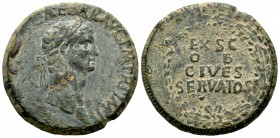 Claudio I. Sestercio. 41-42 d.C. Roma. (Ric-96). (Cohen-39). (Bmc-115). Anv.: TI CLAVDIVS CAESAR AVG P M TR P IMP. Cabeza laureada a la derecha. Rev.:...