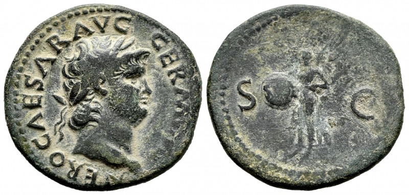 Nerón. As. 65 d.C. Roma. (Spink-1976). (Ric-312). (Ch-288). Rev.: SC. Victoria a...