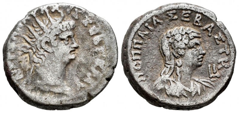 Nerón y Poppaea. Tetradracma. RY 10 = 63/4 d.C. Alejandría. (RPC I-5275). (Emmet...