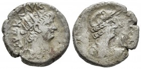 Nerón. Tetradracma. 65-66 d.C. Alejandría. (Gic-633). Rev.: Busto de Alejandría con tocado de elefante a derecha. 12,90 g. BC+. Est...65,00. /// ENGLI...