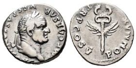 Vespasiano. Denario. 74 d.C. Roma. (Spink-2299). (Ric-75). (Seaby-362). Rev.: PON MAX TR P COS V. Caduceo alado. Ag. 3,35 g. MBC-/MBC. Est...75,00. //...