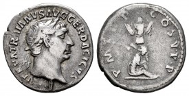 Trajano. Denario. 103 d.C. Roma. (Ric-88). (Bmcre-150). (Rsc-264). Anv.: IMP NERVA TRAIANVS AVG GER DACICVS. Busto laureado a derecha. Rev.: P M TR P ...