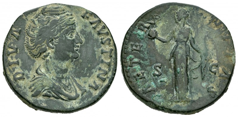Faustina Madre. Sertercio. 147 d.C. Roma. (Spink-4607). (Ric-1105). (Ch-12). Rev...