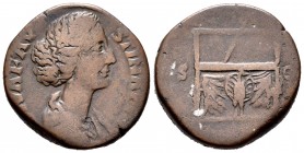 Diva Faustina Hija. Acuñado bajo Marco Aurelio o Cómodo. Sestercio. 175-176 d.C. Roma. (Ric-1704). (Mir-18, 62-6). (Banti-44). Anv.:  (DI)VA FAVSTINA ...