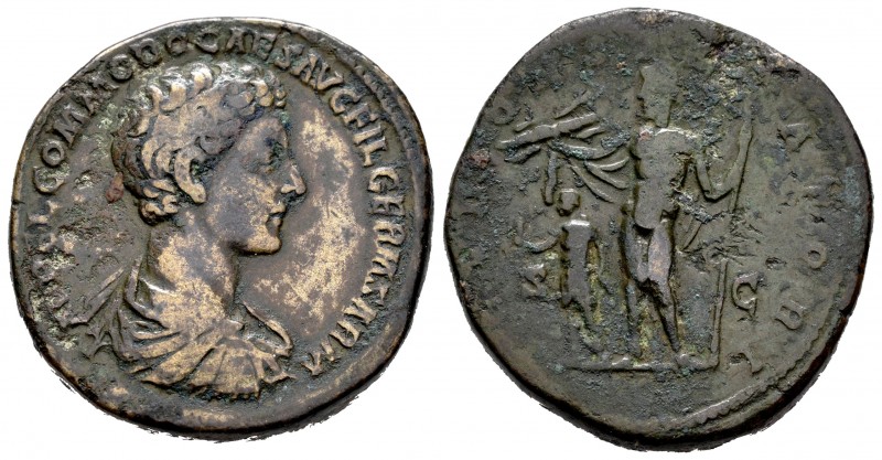 Cómodo. Sestercio. 175-176 d.C. Roma. (Ric-1524). (Ch-244). Rev.: IOVI CONSERVAT...