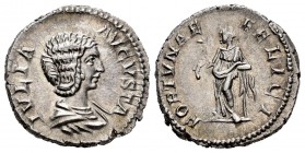 Julia Domna. Denario. 210 d.C. Roma. (Spink-6583). (Ric-552). (Seaby-55). Rev.: FORTVNAE FELICI. Fortuna de pie a izquierda con cuerno de la abundanci...