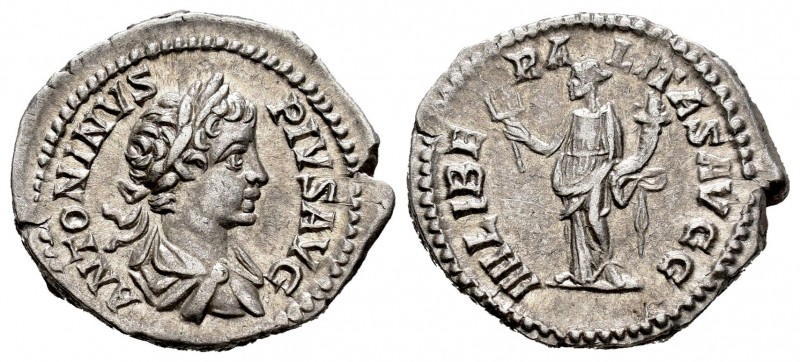 Caracalla. Denario. 204 d.C. Roma. (Ric-135). (Seaby-122). Rev.: LIBERALITAS AVG...