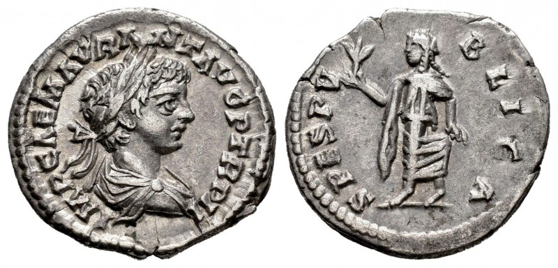 Caracalla. Denario. 199 d.C. Laodicea. (Spink-6889). (Ric-341a). (Seaby-600). Re...