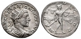 Eliogábalo. Antoniniano. 218-219 d.C. Roma. (Spink-7491). (Ric-122). (Seaby-113). Rev.: MARS VICTOR. Marte avanzando a derecha con lanza y trofeo. Ag....