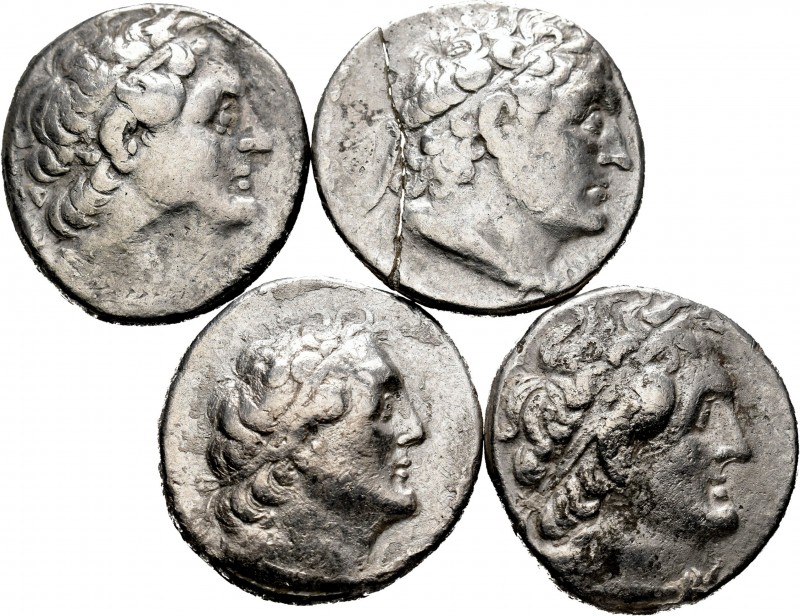 Lote de 4 monedas del Imperio Ptolemaico. 4 Tetradracmas de Ptolomeo I-II (Uno d...