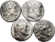 Lote de 4 monedas del Imperio Ptolemaico. 4 Tetradracmas de Ptolomeo I-II (Uno de ellos fracturado). Ag. A EXAMINAR. Choice F. Est...200,00.