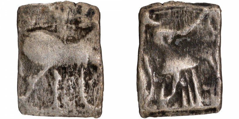 Ancient India
Indo-Scythians, Anepigraphic Issue (110-100 BC), Silver Hemi-obol...