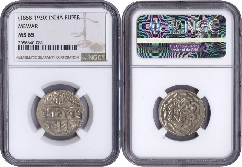 Indian Princely States
Mewar, Udaipur Mint, Silver Rupee, Swarup Shahi Series, ...