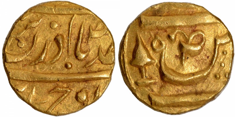 Indian Princely States
Patiala, Bhupindar Singh, Gold 2/3 Mohur, VS (19)58, In ...