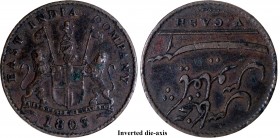 Copper Five Cash Coin of Soho Mint of Madras Presidency.