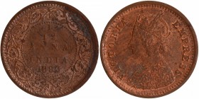 Copper One Twelfth Anna Coin of Victoria Empress of Bombay Mint of 1883.