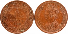 Copper One Twelfth Anna Coin of Victoria Empress of Bombay Mint of 1886.