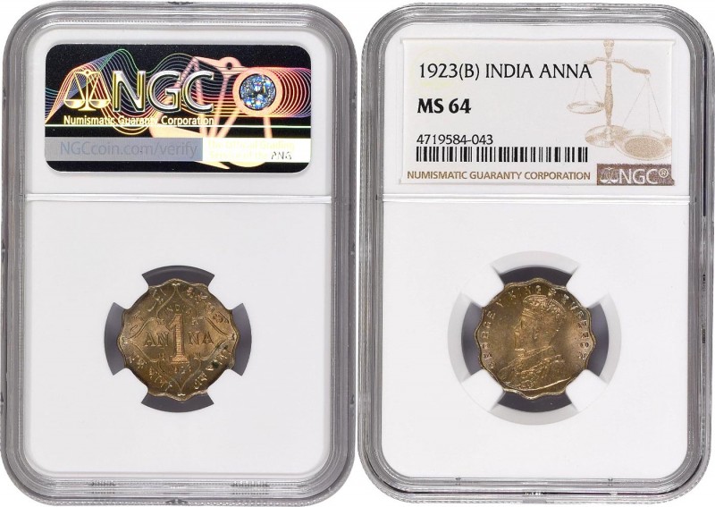 British India
1923, King George V, Cupro-Nickel 1 Anna, Bombay Mint, dot, (PR #...