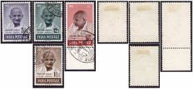 Four Stamps in different denomination of Mahatma Gandhi of 1948 with Jai Hind Cancellation.