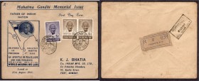 Private First Day Cover of Mahatma Gandhi of 1948 with Jai Hind Cancellation.