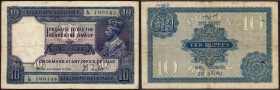 Ten Rupees Bank Note of King George V Signed by J B Taylor of 1926.