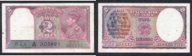 Two Rupees Bank Note of King George VI Signed by J B Taylor of 1943.