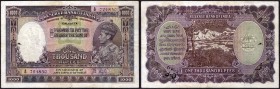 One Thousand Rupees Bank Note of King George VI Signed by J B Taylor of 1938 of Calcutta Circle.