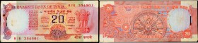 Twenty Rupees Bank Notes Bundle Signed by M Narasimham of 1977.