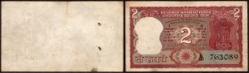 Error Two Rupees Bank Note Signed by I G Patel of Republic India of 1982.